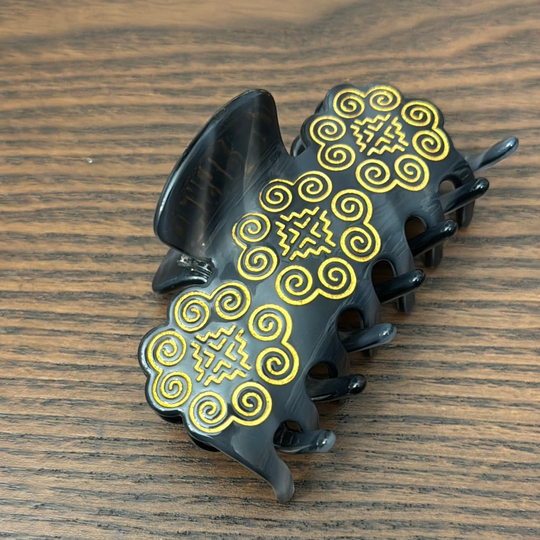 Hair claw Black/gray with gold