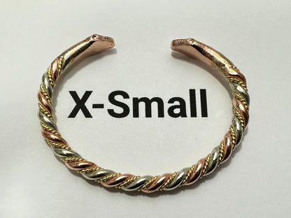 3 Color Twist  - Copper Bracelet