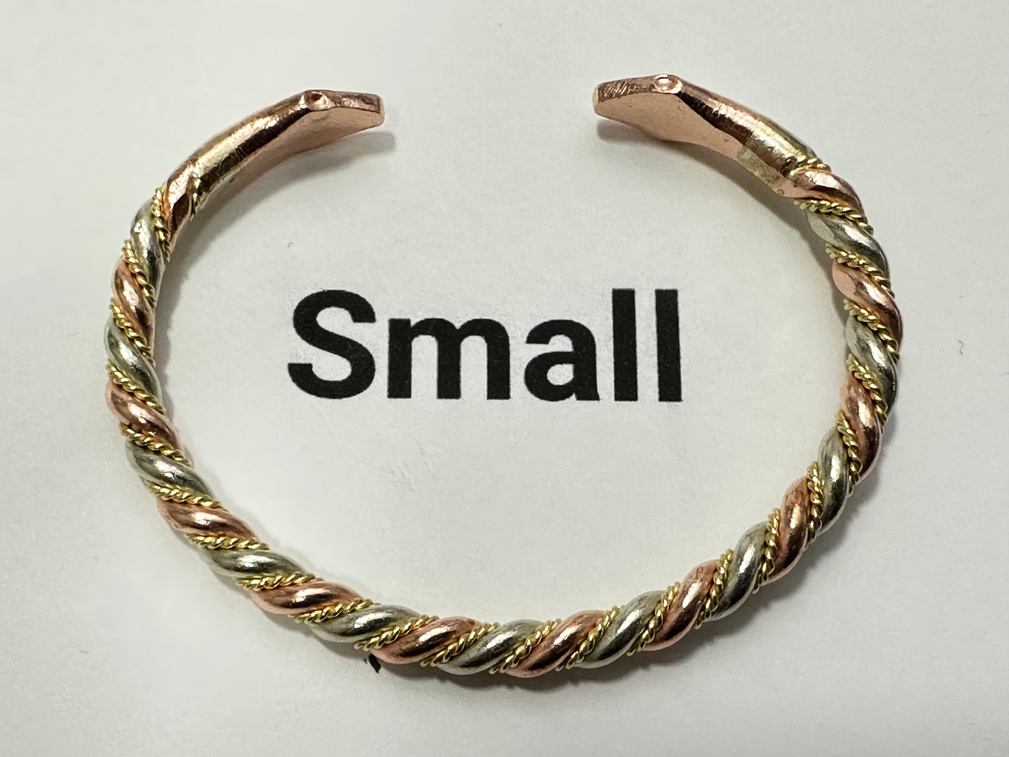 3 Color Twist  - Copper Bracelet