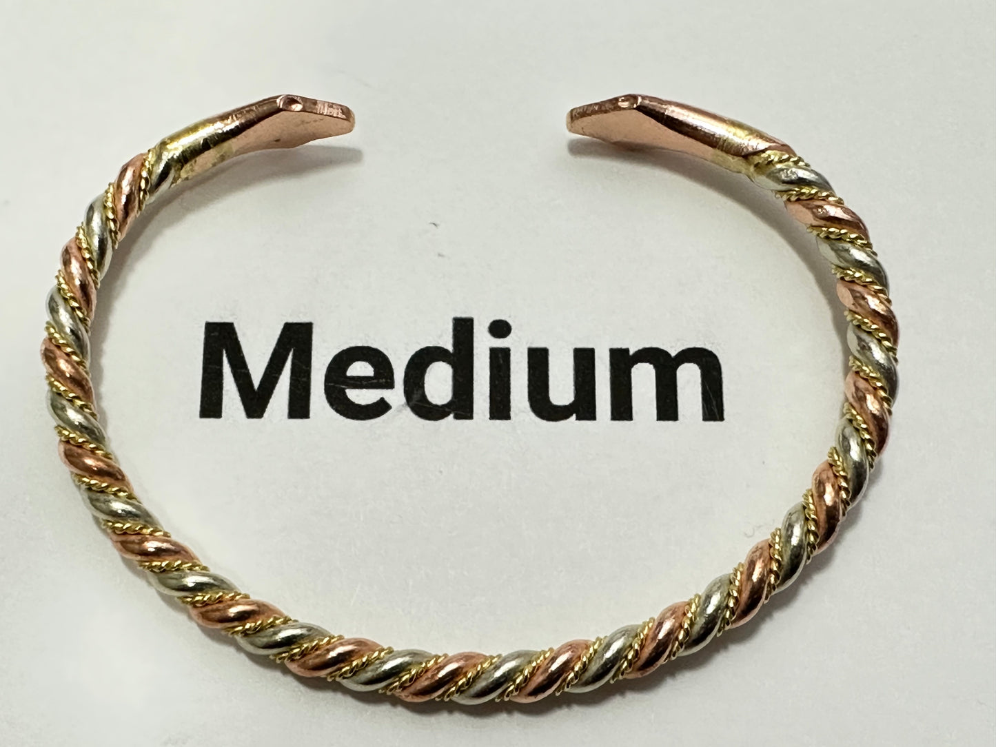 3 Color Twist  - Copper Bracelet