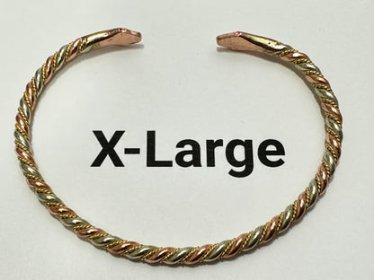 3 Color Twist  - Copper Bracelet