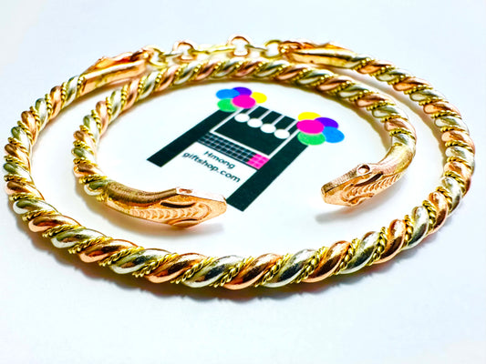 3 Color Twist  - Copper Bracelet